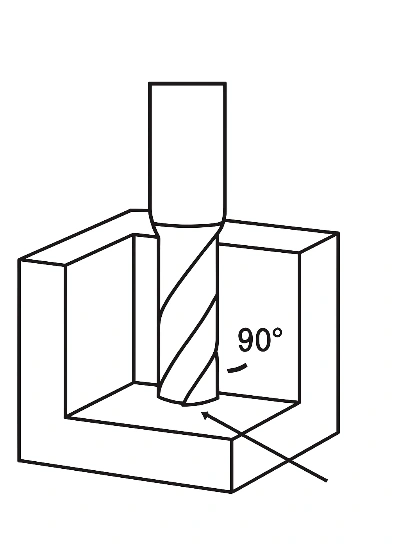 When an end mill enters a cavity, the internal corner naturally forms a radius and cannot be machined into a sharp angle When an end mill enters a cavity, the internal corner naturally forms a radius and cannot be machined into a sharp angle